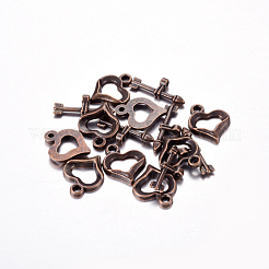 Tibetan Style Heart Toggle Clasps&nbsp;RLF1109Y-NF