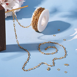 DIY 304 Stainless Steel Paperclip Chains Bracelet Necklace Making Kit&nbsp;DIY-TA0009-54