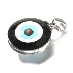 Flat Round 201 Stainless Steel Acrylic Pendants&nbsp;STAS-U036-01P-04