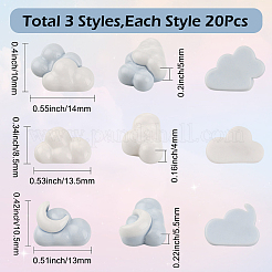 60Pcs 3 Colors Opaque Resin Cabochons&nbsp;FIND-SC0020-85