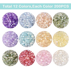 2400pcs 12 Colors Transparent Spray Painted Glass Beads&nbsp;EGLA-YW0005-29