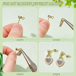 24Pcs 2 Colors Brass Stud Earring&nbsp;KK-BC0013-93
