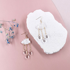 Cloud with Raindrop Tassel Alloy Acrylic Dangle Earrings&nbsp;FS-WG752DC-01