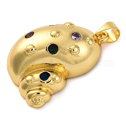 Brass Micro Pave Cubic Zirconia Pendants&nbsp;KK-K339-11G-02