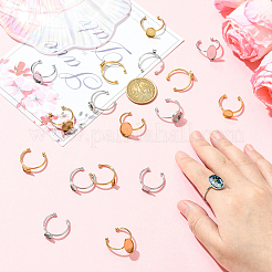 9Pcs 9 Styles Ion Plating(IP) 304 Stainless Steel Open Cuff Ring Components&nbsp;STAS-YW0003-18G