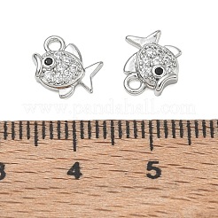 Brass Micro Pave Black Cubic Zirconia Charms&nbsp;CU-CBAB0CF-13P