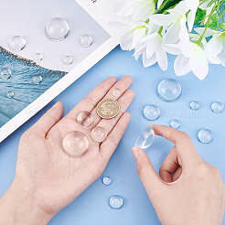 80Pcs 8 Style Transparent Glass Cabochons&nbsp;GGLA-HY0001-01