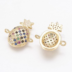 Brass Micro Pave Cubic Zirconia Links&nbsp;ZIRC-G111-07G