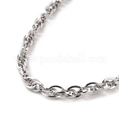 Non-Tarnish 304 Stainless Steel Rope Chain Bracelet for Men Women&nbsp;BJEW-E031-12P-02