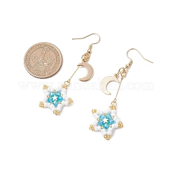 304 Stainless Steel Glass Dangle Earrings&nbsp;EJEW-MZ00375-01
