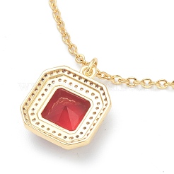 Brass Micro Pave Cubic Zirconia Pendant Necklaces&nbsp;NJEW-F281-05