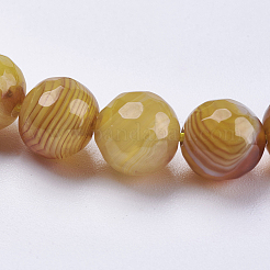 Natural Striped Agate/Banded Agate Beads Strands&nbsp;G-P364-14-8mm