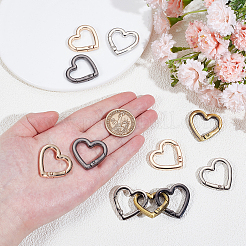 12Pcs 4 Colors Alloy Spring Gate Rings&nbsp;FIND-NB0006-20A