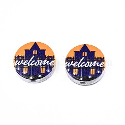 Halloween Printed Natural Wood Beads&nbsp;WOOD-T021-69