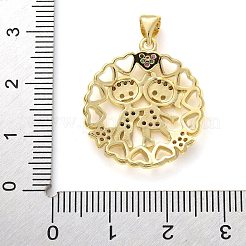 Brass Micro Pave Cubic Zirconia Pendants&nbsp;KK-M319-24G-02