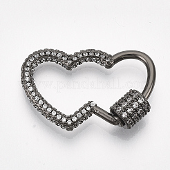 Brass Micro Pave Cubic Zirconia Screw Carabiner Lock Charms&nbsp;ZIRC-S061-143