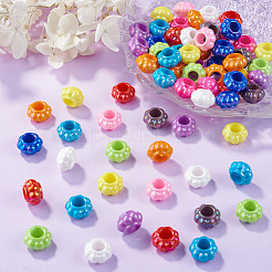 100Pcs Pearlized UV Plating Opaque Acrylic European Beads&nbsp;SACR-TA0001-77B