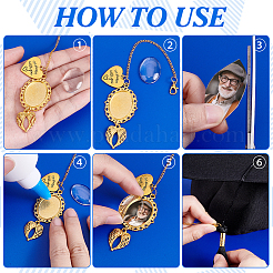2Pcs 2 Styles Brass & Alloy Heart Wing Graduation Tassel Memorial Photo Charms&nbsp;HJEW-PH02195-02