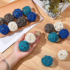 16Pcs 4 Colors Wicker Rattan Balls&nbsp;AJEW-SC0004-26B