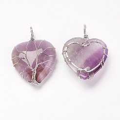 Natural Amethyst Pendants&nbsp;G-G713-F08