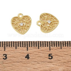 Brass Micro Pave Clear Cubic Zirconia Charms&nbsp;KK-CBA74BF-08G
