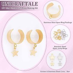 DIY Star Charm Cuff Ring Making Kit&nbsp;DIY-UN0003-68
