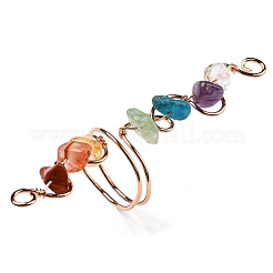 Natural Mixed Gemstone Chips Wide Ring&nbsp;G-Q1002-08RG