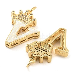 Brass Micro Pave Clear Cubic Zirconia Pendants&nbsp;KK-G498-01V-02