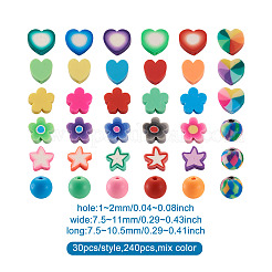 240Pcs 8 Styles Handmade Polymer Clay Beads&nbsp;CLAY-CD0001-07