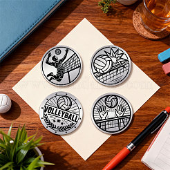 1 Set 201 Stainless Steel Commemorative Coin&nbsp;AJEW-UN0005-44F