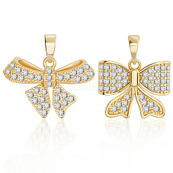8Pcs 2 Styles Brass Micro Pave Cubic Zirconia Pendants&nbsp;FIND-BBC0004-29B