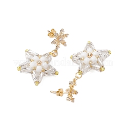 Glass Star Stud Earrings&nbsp;EJEW-MZ00256-03