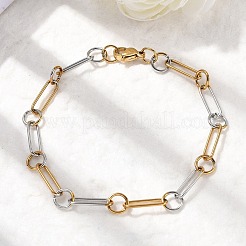 304 Stainless Steel Oval Link Chain Bracelets for Women&nbsp;LS-BJEW-D377-01B