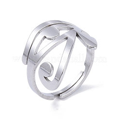 Non-Tarnish Eye of Ra/Re 201 Stainless Steel Adjustable Finger Rings&nbsp;RJEW-C074-03P