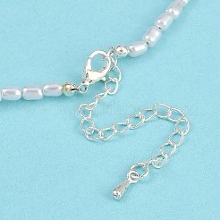 Resin Pearl Beaed Bowknot Pendant Necklaces for Women&nbsp;NJEW-K386-02A-P