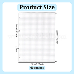 60Pcs Rectangle 4-hole Loose-Leaf Replacement Paper&nbsp;AJEW-WH0609-816