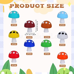 10Pcs 10 Colors Mushroom Food Grade Eco-Friendly Silicone Focal Beads&nbsp;SIL-SZ0001-60