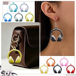 10Pcs 10 Colors Two Tone Opaque Acrylic Pendants&nbsp;SACR-FS0001-55