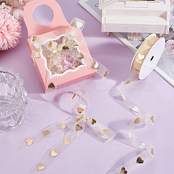 Heart Pattern Polyester Wired Ribbon&nbsp;OCOR-WH0110-31A