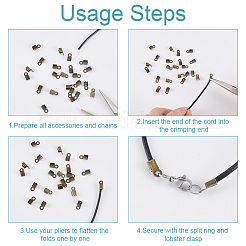 1200Pcs 3 Colors Iron Folding Crimp Ends&nbsp;IFIN-CL0001-11