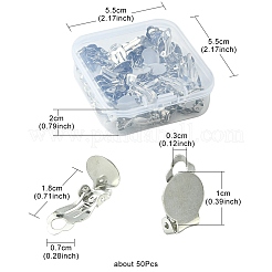 50Pcs Iron Clip-on Earring Settings&nbsp;IFIN-YW0003-03