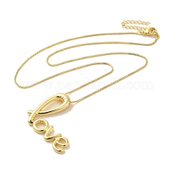 Word Love Pendant Necklaces&nbsp;NJEW-G082-02A-G