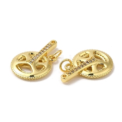 Rack Plating Brass Micro Pave Cubic Zirconia Pendants&nbsp;KK-C030-13G
