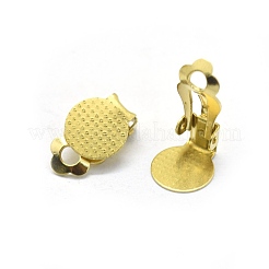 Brass Clip-on Earrings Findings&nbsp;KK-L184-24C