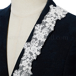 2Yards Polyester Flower Embroidery Lace Trim with Glass Beads&nbsp;OCOR-AR0001-98