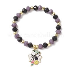 5Pcs Halloween Themed Glass Round Beads Stretch Bracelet Sets&nbsp;BJEW-JB12115