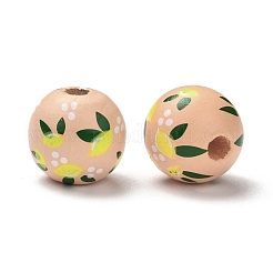 Spray Painted Natural Wood Beads&nbsp;WOOD-C007-01