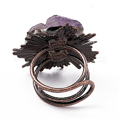 Irregular Natural Lavender Amethyst Cuff Rings&nbsp;RJEW-D077-09AB
