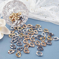 120Pcs 4 Colors UV Plating ABS Plastic Linking Rings&nbsp;CCB-SP0001-14
