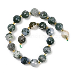 Natural Moss Agate Beads Strands&nbsp;G-C249-A08-16mm